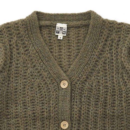 MOHAIR CARDIGAN KAKI HIGHLAND