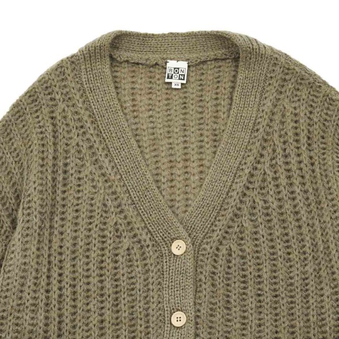 (WOMEN) MOHAIR CARDIGAN KAKI HIGHLAND - Image 3