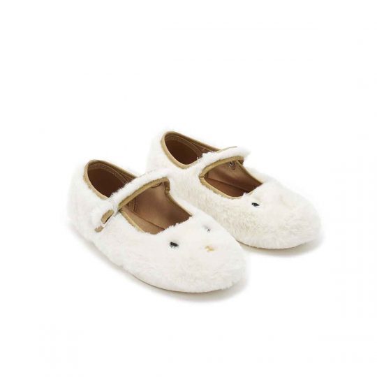 EMBROIDERED FUR BUCKLE SLIPPERS