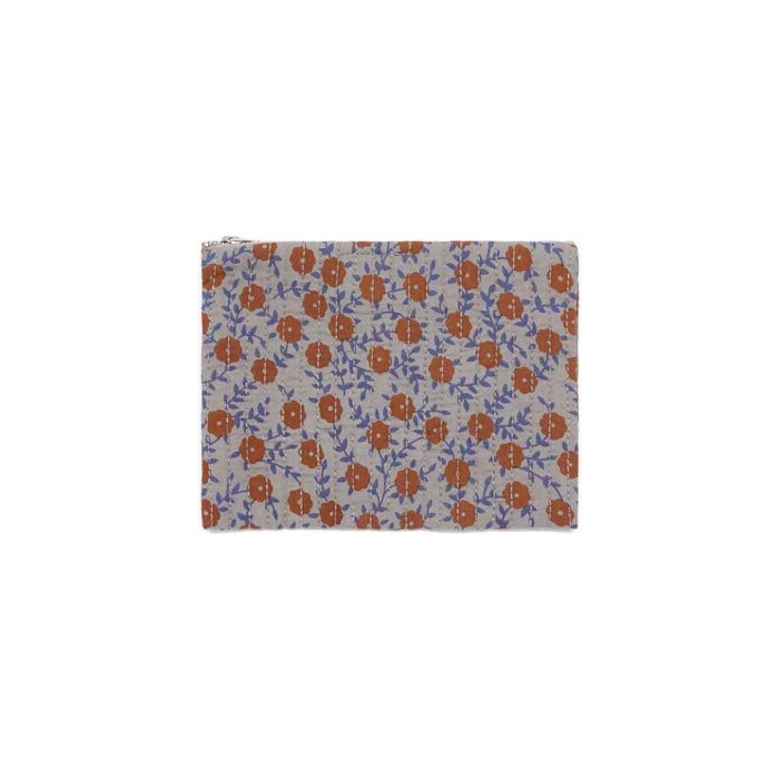 QUILTED FLOWER CLUTCH BAG BRUN APACHE - Image 1