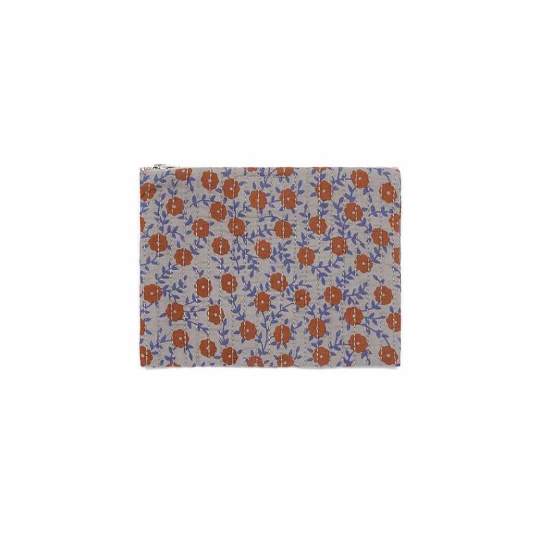 QUILTED FLOWER CLUTCH BAG BRUN APACHE - Image 1