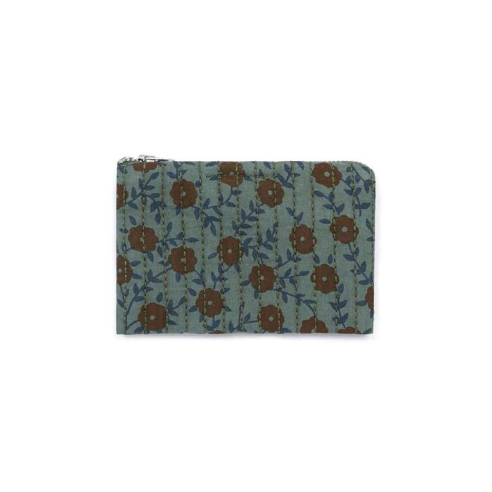 QUILTED FLOWER CLUTCH BAG KAKI HIGHLAND - Image 1