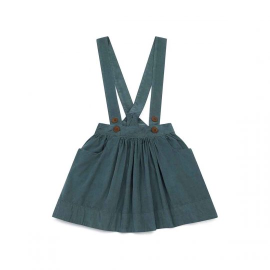 SKIRT WITH BRACES MACADAM