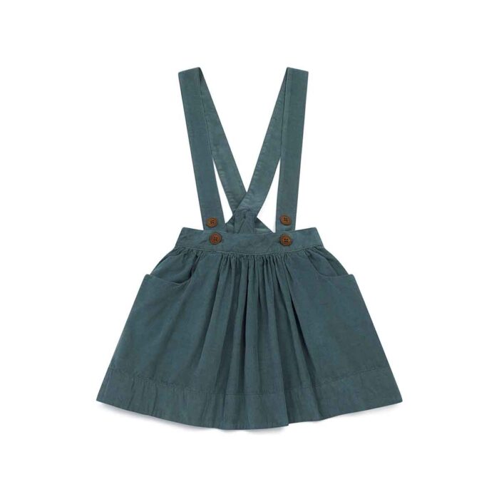 SKIRT WITH BRACES MACADAM - Image 1