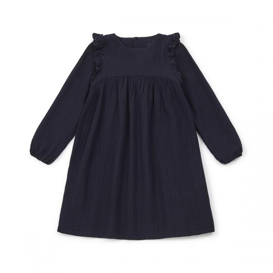DRESS WITH CAP SLEEVES BLEU LUNE