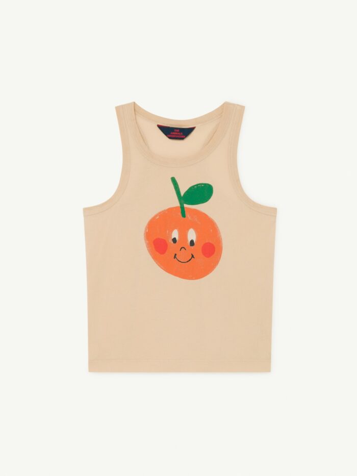 TANK FROG KIDS T-SHIRT BROWN FRUIT - Image 1