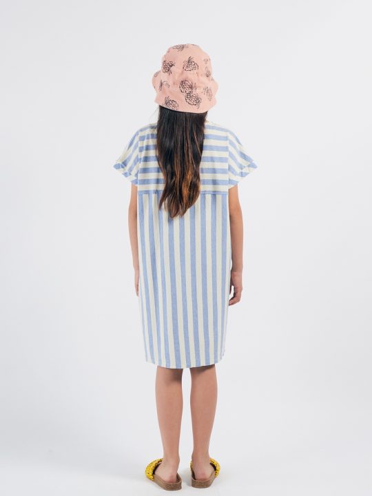 FLYING BIRDS STRIPED T-SHIRT DRESS