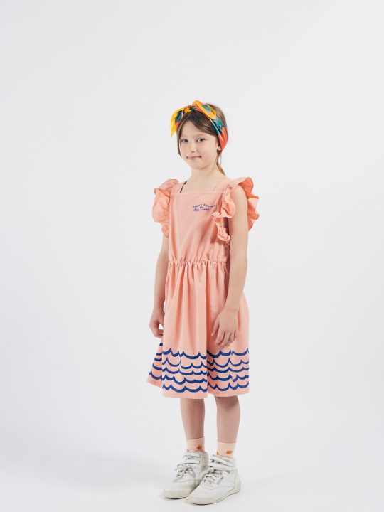 WAVES WOVEN RUFFLE DRESS