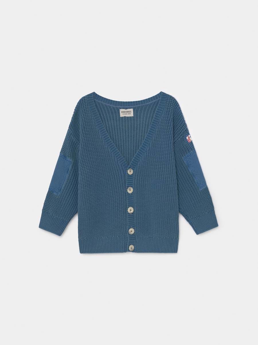 BLUE KNITTED CARDIGAN – Le Wardrobe