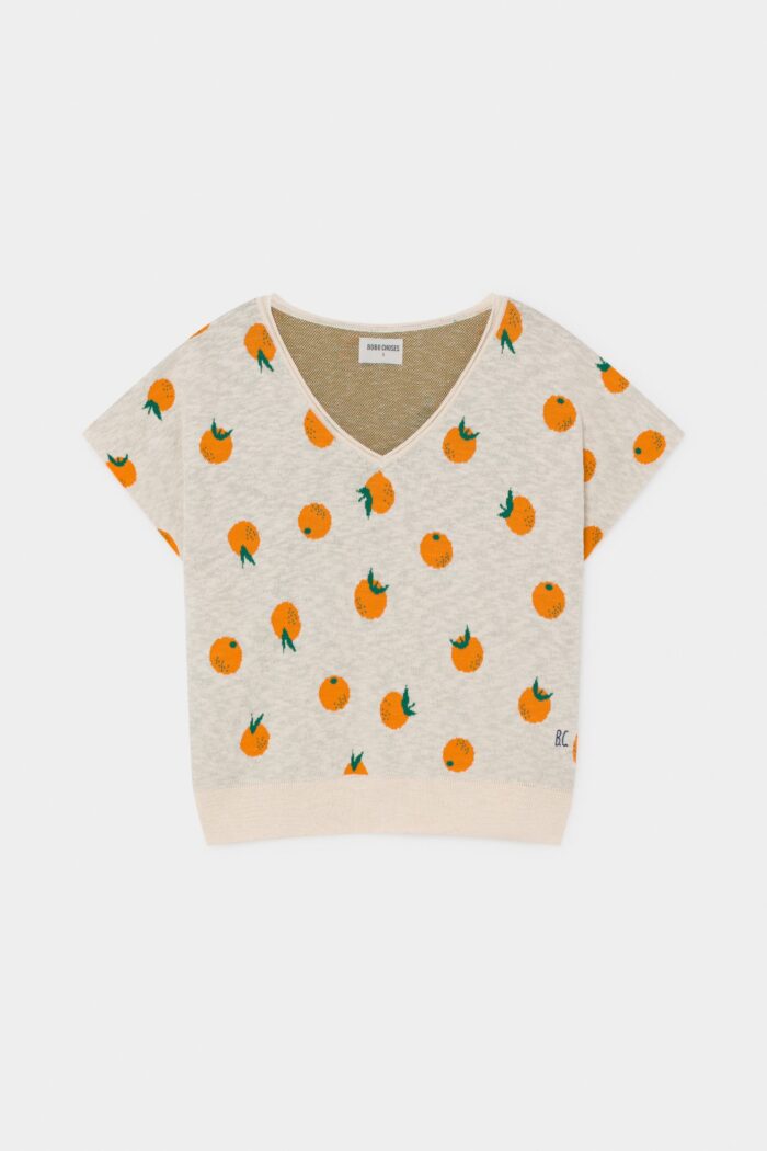 (WOMEN) ORANGES KNITTED SHORT SLEEVES JUMPER - Image 1