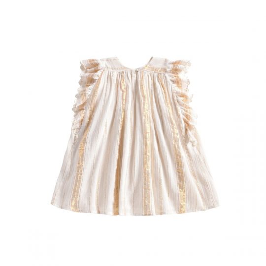 DRESS LYKA WHITE & GLOD STRIPES