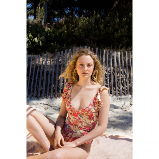 BATHING SUIT REVA PINK FLOWERS