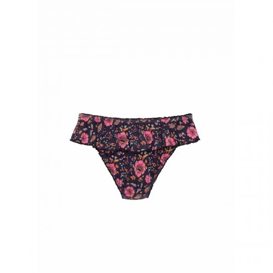 BIKINI BOTTOM SIA BLACK FLOWERS