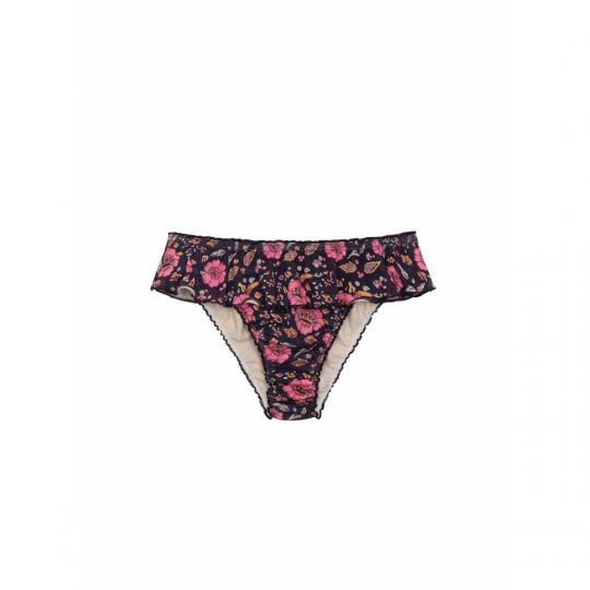 BIKINI BOTTOM SIA BLACK FLOWERS