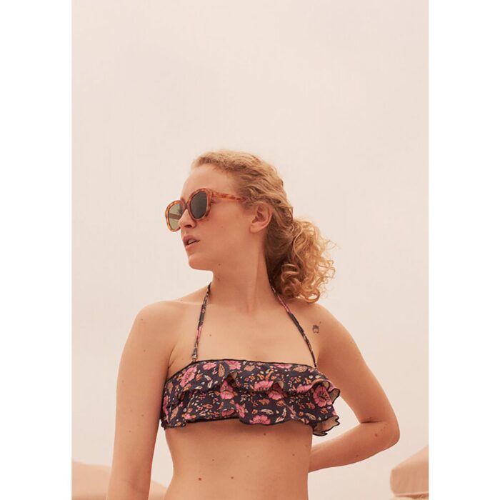BIKINI TOP JOSIA BLACK FLOWERS - Image 1