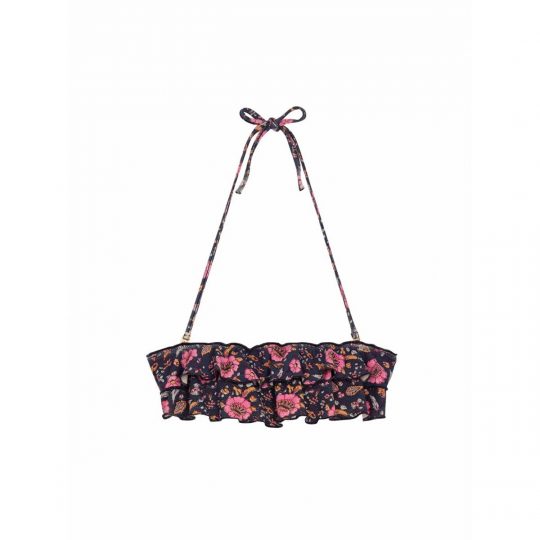 BIKINI TOP JOSIA BLACK FLOWERS