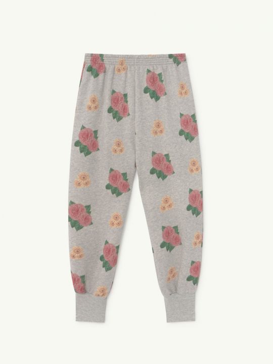 DROMEDARY GREY HEATHER KIDS TROUSERS GREY FLOWERS