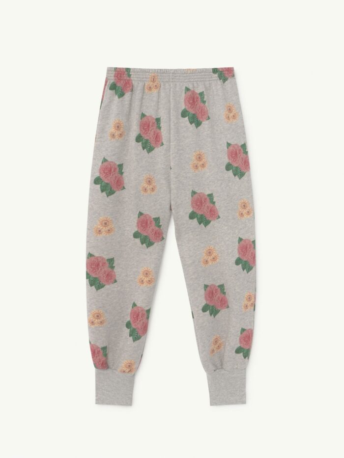 DROMEDARY GREY HEATHER KIDS TROUSERS GREY FLOWERS - Image 1