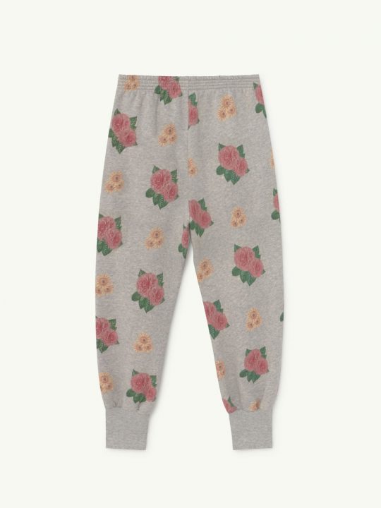 DROMEDARY GREY HEATHER KIDS TROUSERS GREY FLOWERS
