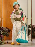 STRIPES RACOON KIDS CARDIGAN GREEN HAT - Image 2