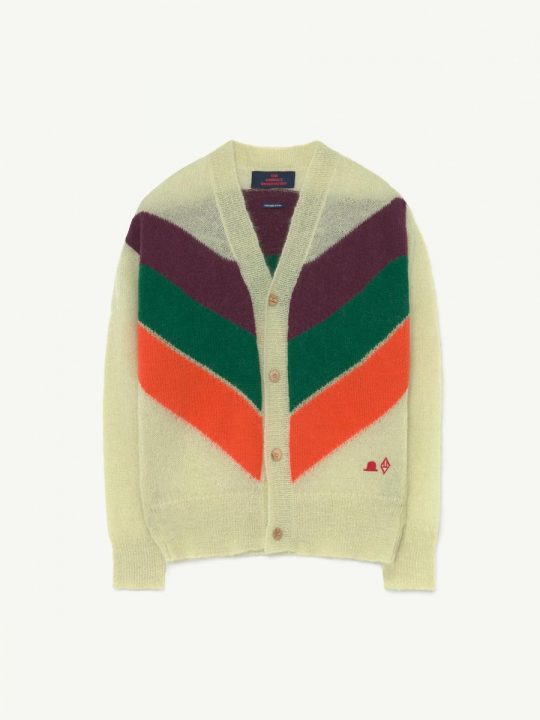 STRIPES RACOON KIDS CARDIGAN GREEN HAT