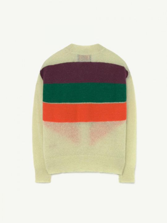 STRIPES RACOON KIDS CARDIGAN GREEN HAT