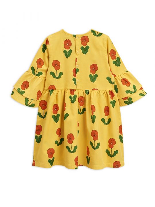 VIOLAS WOVEN FLARED SLEEVE DRESS YELLOW