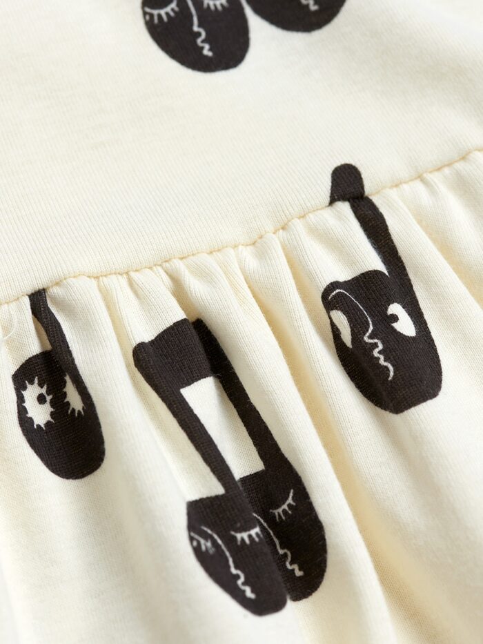 NOTES AOP LS DRESS OFFWHITE - Image 3