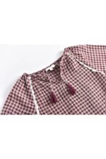 BLOUSE AKALIA AUBERGINE VICHY - Image 3