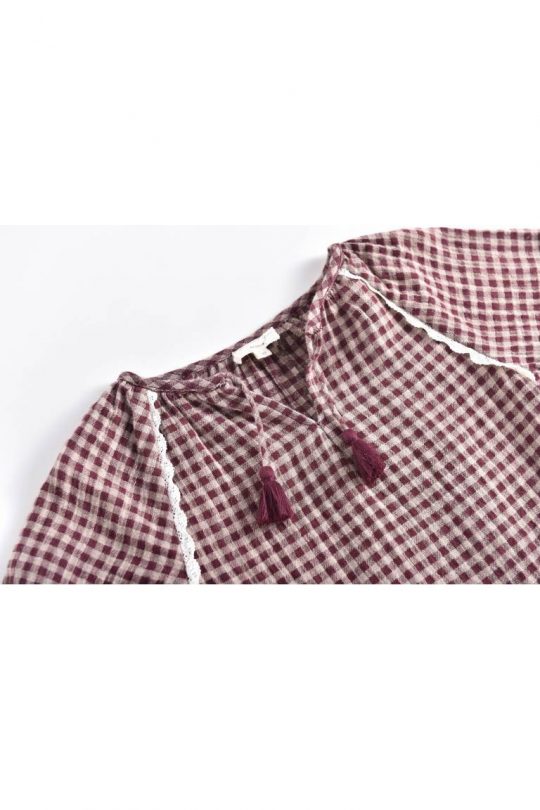 BLOUSE AKALIA AUBERGINE VICHY