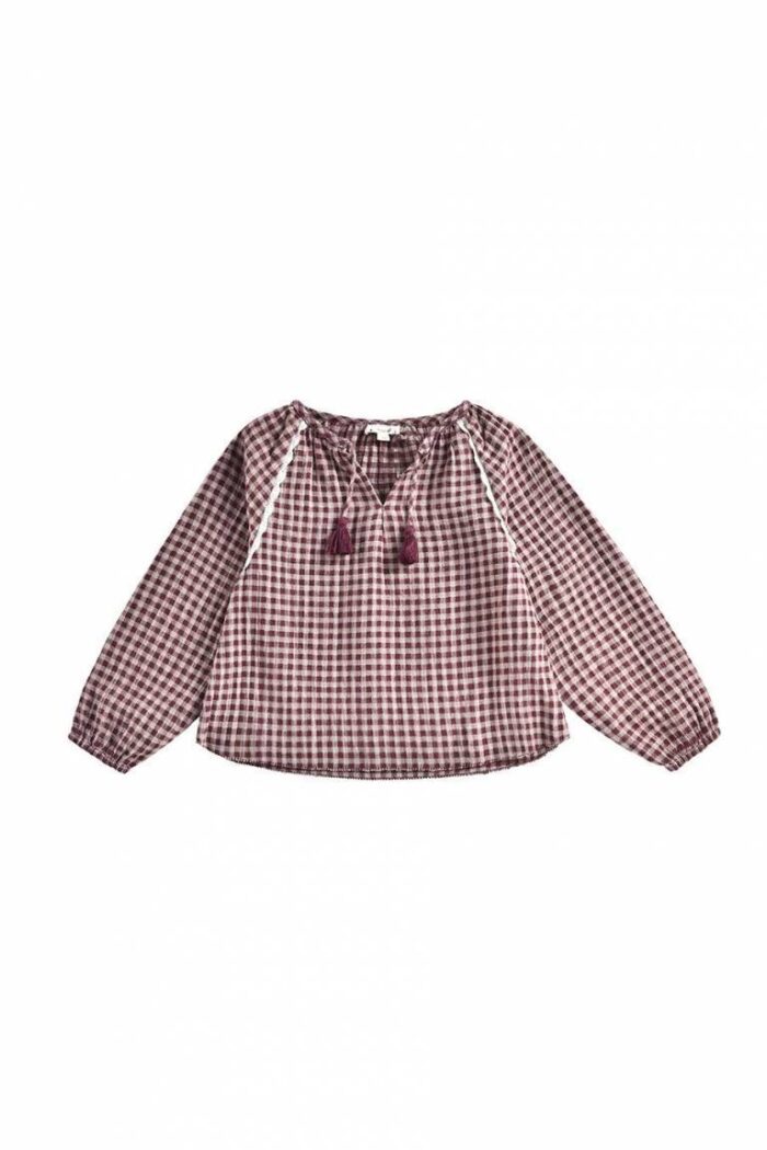BLOUSE AKALIA AUBERGINE VICHY - Image 1