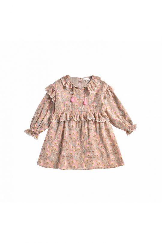 DRESS EFORIE KHAKI FOLK FLOWERS