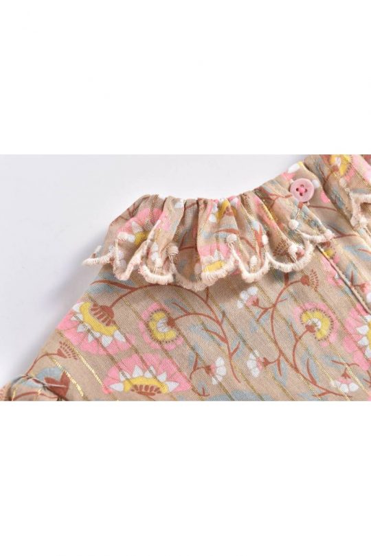DRESS EFORIE KHAKI FOLK FLOWERS