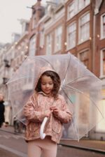 RAINCOAT MARA KHAKI FOLK FLOWERS