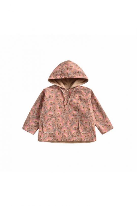 RAINCOAT MARA KHAKI FOLK FLOWERS