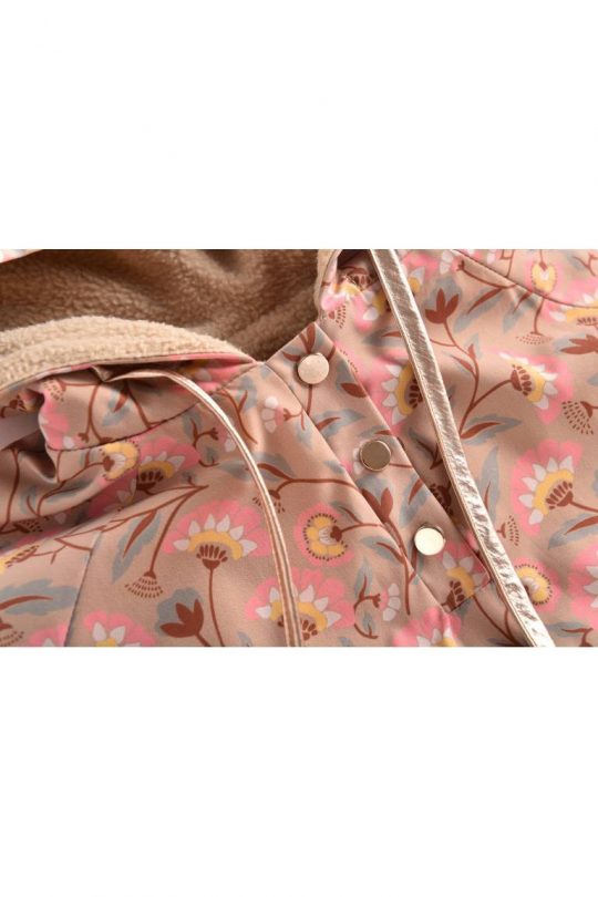 RAINCOAT MARA KHAKI FOLK FLOWERS