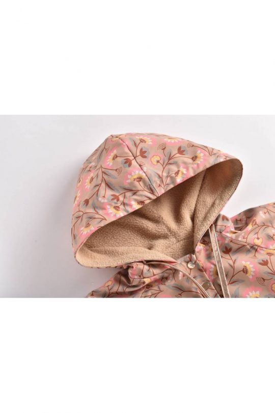 RAINCOAT MARA KHAKI FOLK FLOWERS