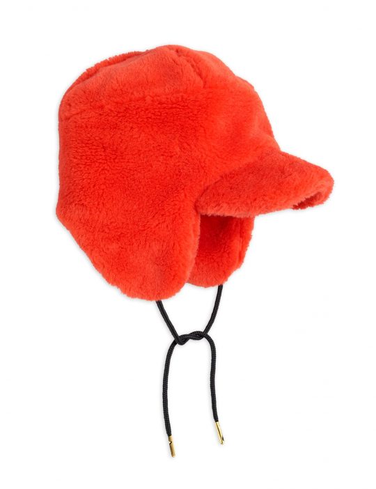 FAUX FUR CAP RED