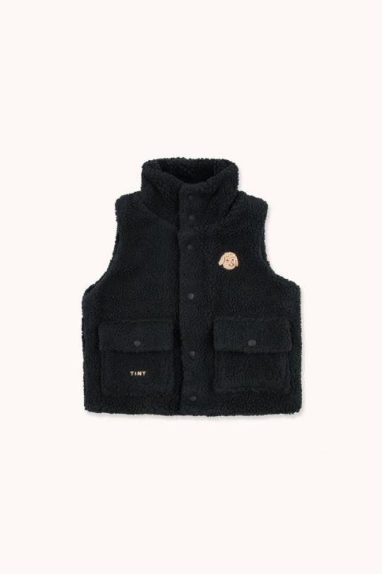 TINY DOG SHERPA VEST BLACK