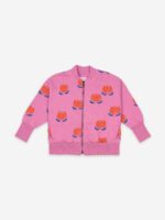 CHOCOLATE FLOWER ALL OVER ZIPPED SWEATSHIRT