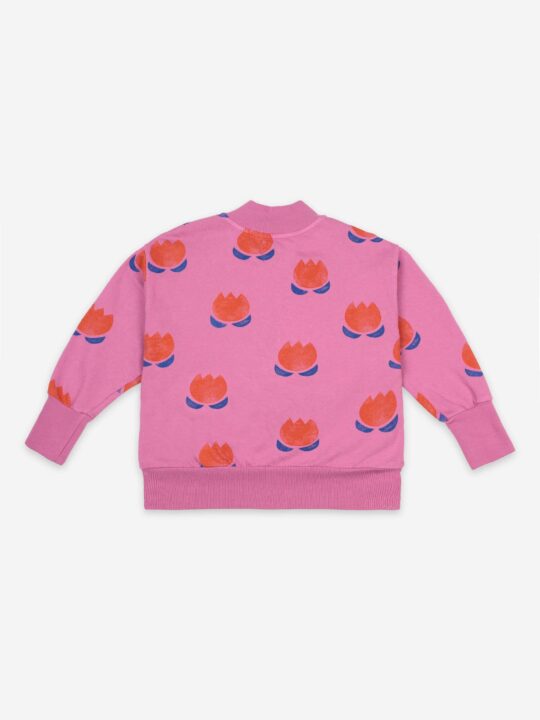 CHOCOLATE FLOWER ALL OVER ZIPPED SWEATSHIRT