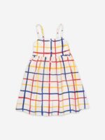 MULTICOLOR CHECKERED WOVEN DRESS