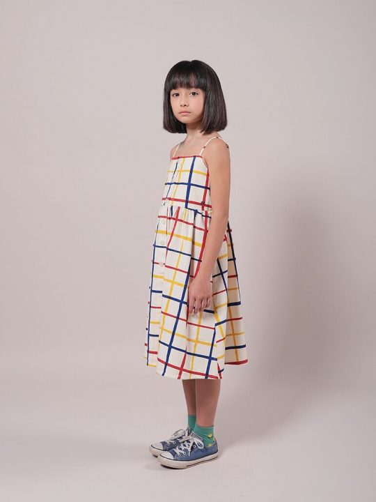 MULTICOLOR CHECKERED WOVEN DRESS