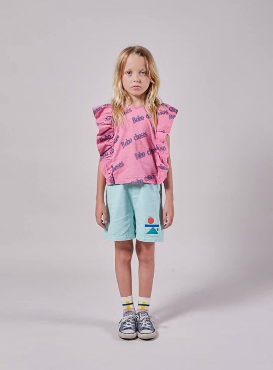 BOBO RETRO ALL OVERRUFFLE WOVEN TOP