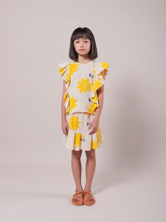 SPARKLE ALL OVER RUFFLE WOVEN TOP