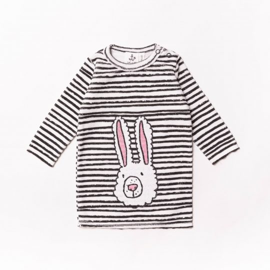 BABY TERRY LONG SLEEVE BLACK STRIPES