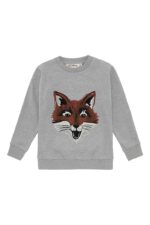 KONAD SWEATSHIRT GREY MELANGE FUZZYFOX EMB