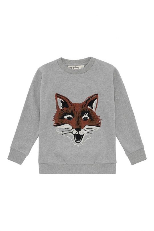 KONAD SWEATSHIRT GREY MELANGE FUZZYFOX EMB