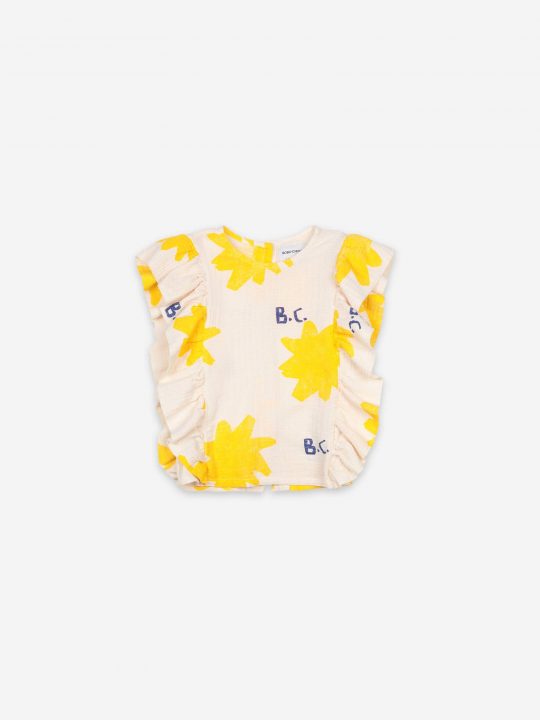 SPARKLE ALL OVER RUFFLE WOVEN TOP
