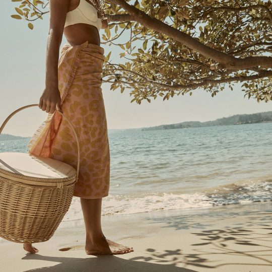 ROUND PICNIC COOLER BASKET NATURAL